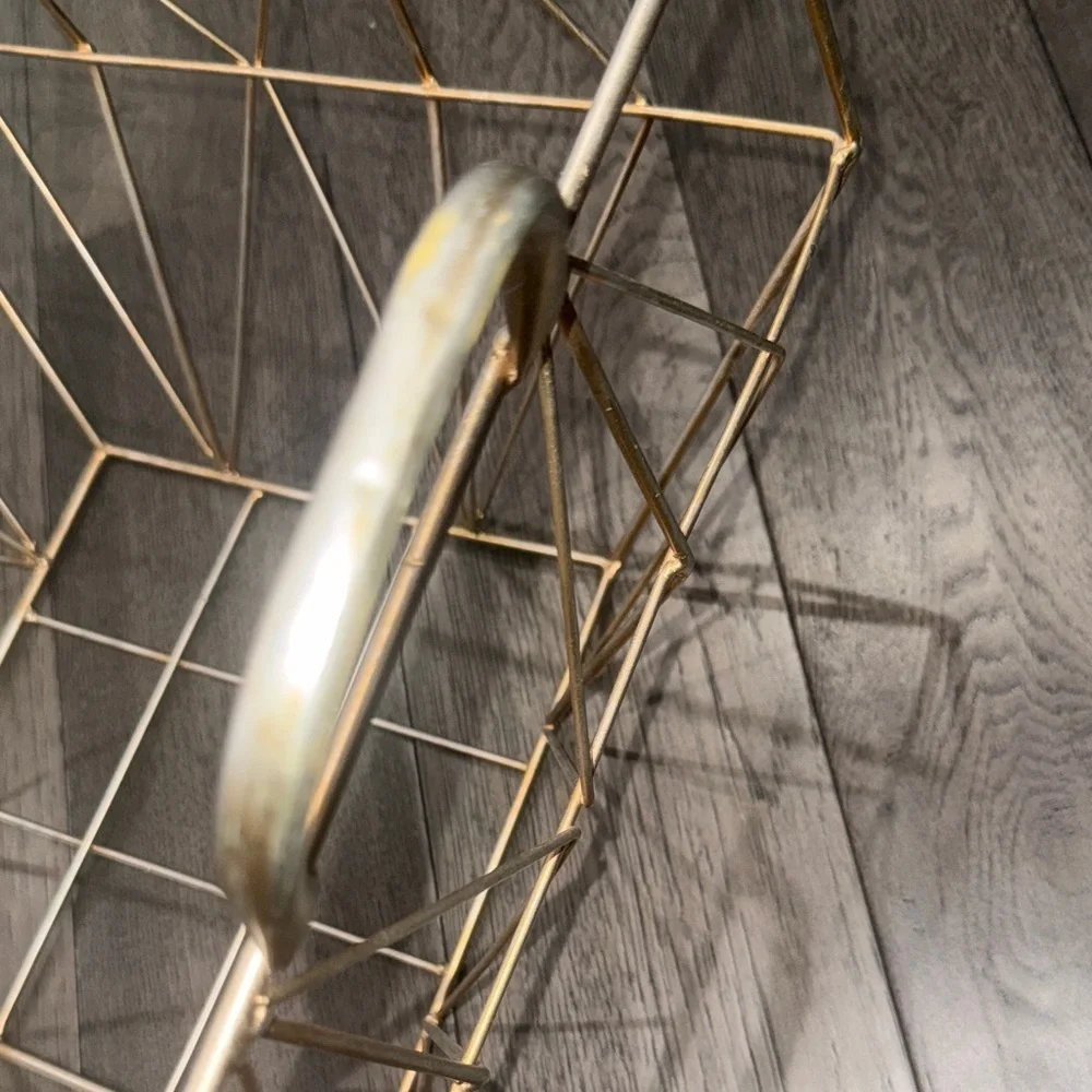Gold and silver rustic like Wire Storage Basket